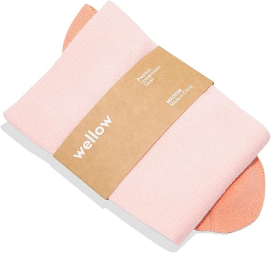 Wellow Premium Socks (Compression Socks - Regular) for Men & Women, Made with Viscose from Bamboo, Knee High, 18-25 mmHg