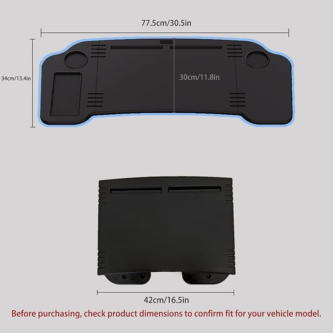 Foldable Car Desk for Tesla Model Y Model 3 Car Food Tray | Car Desk for Laptop | Car Tray Tesla Table | Steering Wheel Tray Table | Multipurpose Travel Car Accessories