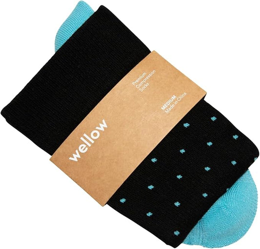 Wellow Premium Socks (Compression Socks - Regular) for Men & Women, Made with Viscose from Bamboo, Knee High, 18-25 mmHg