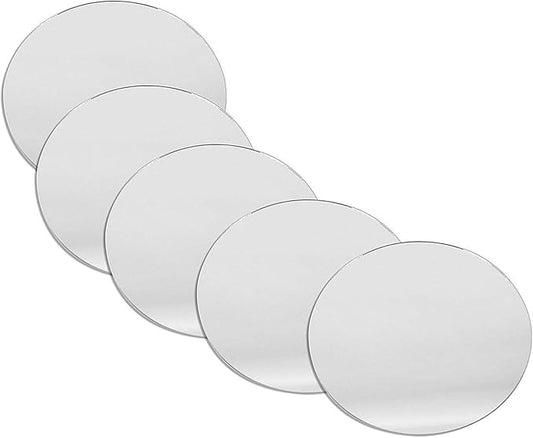 WGVI WGV Round Mirror Plate Sets Bulk 12" Diameter, 4.5 mm Thickness, Frameless Sanded Edges, Quality Thick Candle Tray, Home Event Party Wedding Table Centerpiece Wall Decor, 10 Pieces