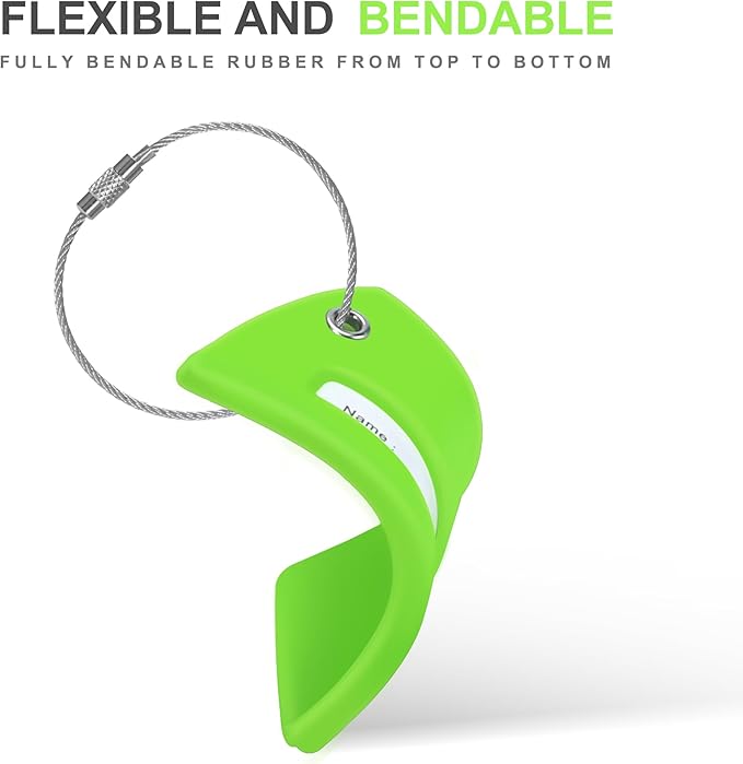 Gostwo 2 Pack Silicone Luggage Tags for Suitcases, 26 Initial Letter Baggage Labels Handbag School Bag Suitcase Instrument Tag with Stainless Steel Loop(Green)(Letter J)