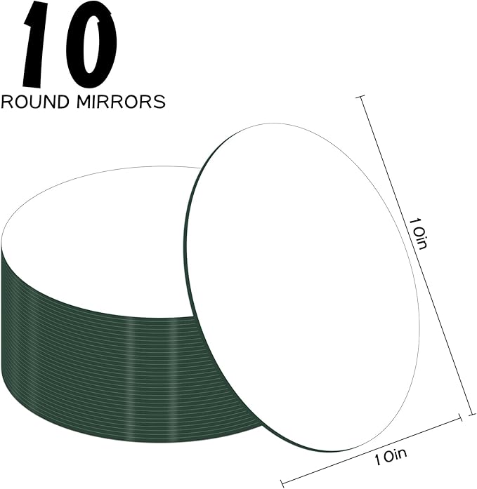Round Acrylic Mirrors for Centerpieces 10 PCS Circle Mirror Candle Trays 10Inch 1.6mm Round Mirror Trays for Wall Decor,Table Centerpieces,Wedding Party Decorations(Acrylic Material)