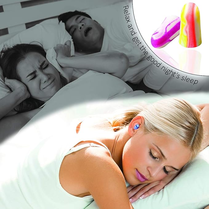 MOLDEX Soft Foam Earplugs Softies® Ear Plugs for Sleeping, Snoring, Work, Travel, Shooting -33dB Highest NRR Made in USA (Multi Color, 50 Pairs)