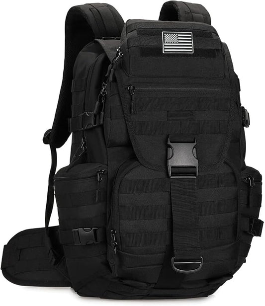HongXingHai 50L Military Tactical Backpack 3 Day Assault Pack Molle Daypack Hiking Backpack for Men and Women (Black)