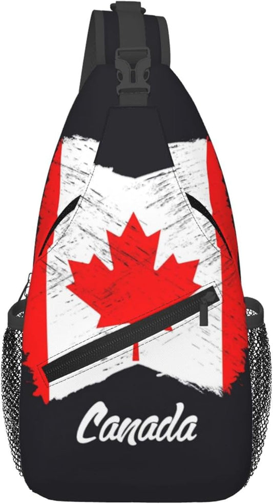 GJXFLSY Canada Flag Sling Backpack Crossbody Bag Casual Chest Bags Travel Hiking Daypack Shoulder Bag for Women Men
