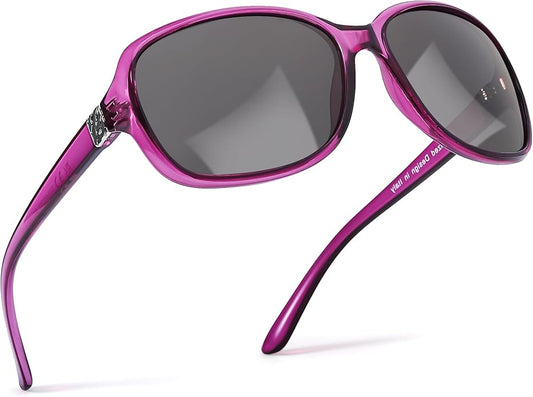 SIPHEW Polarized Sunglasses for Women | Vintage Square Sunglasses w UV400 Protection | Womens Wraparound Shade