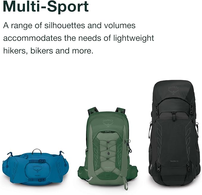 Osprey Talon 22L Men's Lightweight Hiking Backpack - Small Daypack for Travel & Camping, Green Canopy/Pine Leaf