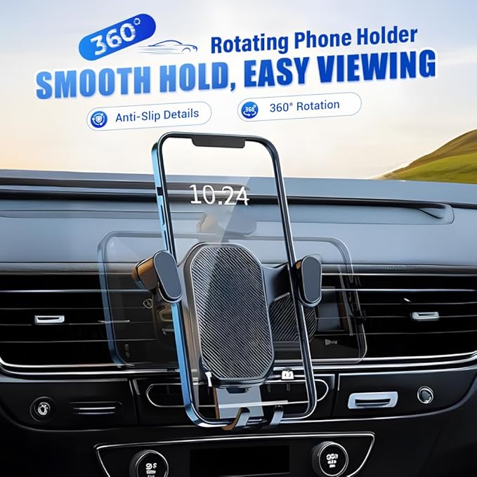 PVZXR Air Vent Car Phone Mount Holder,2026 New Wider Clamp & Metal Hook Car Phone Holder Vent [Thick Cases Friendly] Phone Holders for Your Car Mount Automobile Hands Free Cradle Air Vent (A-3PCS)