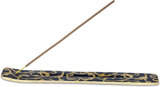 Yajna Traditional-Handmade-Burner Wooden-Incense-Stick-Strip-Holder Ash-Catcher-Stand for-Aromatherapy-Meditation-Yoga (Beautiful Mind) 10 Inches, Pack of 1