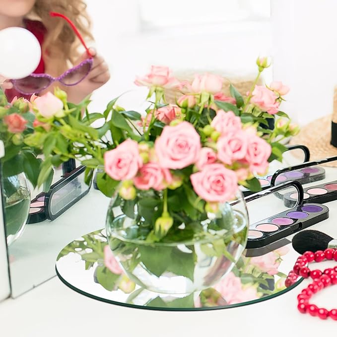 10PCS Small Round Mirrors for Centerpieces, 6inch Circle Mirror Centerpieces for Tables, Small Mirror Tiles for Wall Table Wedding Centerpiece Mirrors Plates for Candle Tray Decorations DIY Craft