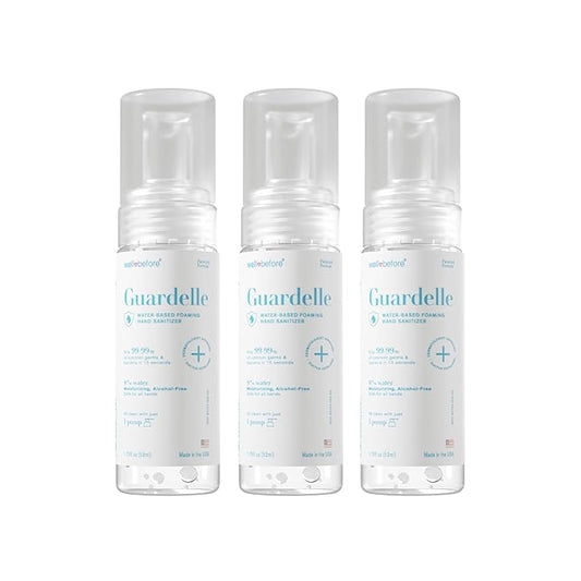 Well Before Guardelle, Alcohol-Free Foaming Hand Sanitizer - 97% Water, Non-Sticky Micro-Foam, 1.75 fl oz (Pack of 3)