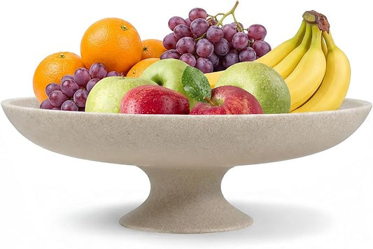 Large Decorative Bowl, Modern Pedestal Bowl for Home Decor, Decorative Fruit Bowl for Kitchen Counter, Stylish Key Bowls for Entry Table, 11.45” Diameter & 3.8” Height