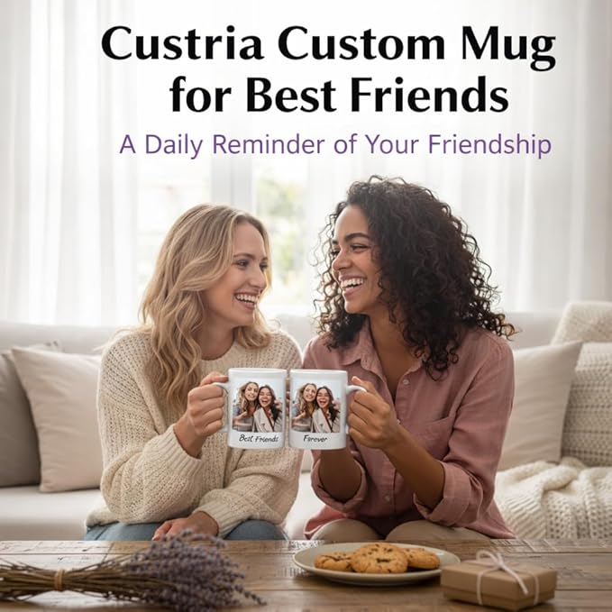 Custom Coffee Mug, Customizable Coffee Cups with Pictures Personalized Ceramic Mug for Gifts Novelty Personalized Mugs for Friends (Black)