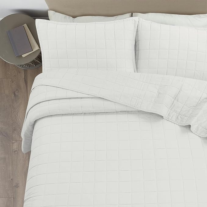 100% Cotton Quilt Sets Cal King Size - Soft Lightweight Quilt Bedding Set for Bedroom Decor-Bedspread in Geometric Pattern with 2 Pillow Shams for All Season, 110x120 inches