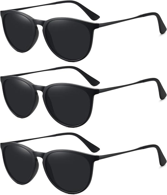 Retro sunglasses womens 2024 trendy round classic glasses