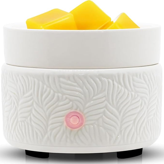 Wax Melts Candle Warmer Burner - Ceramic Fragrance Wax Warmer 3-in-1 Essential Oil Burner Electric Scented Fragrance Candle Melter for Scented Wax Tart Cube Aromatherapy Home Office Bedroom Gifts