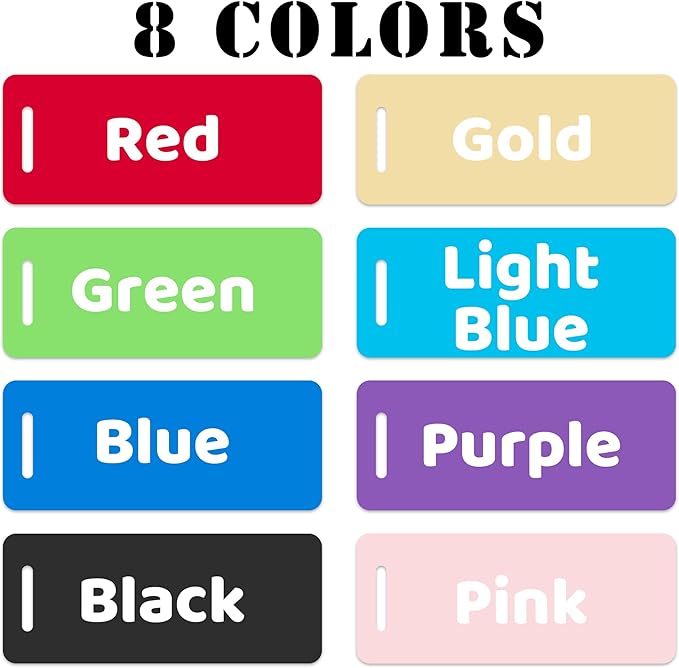 4 PCS Personalized Luggage Tags for Suitcases, Custom Aluminum Luggage Tags for Bags and Backpacks, Waterproof & Heavy Duty Personalized Metal Name Tags for Travel (Red)