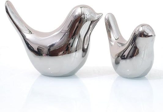 Notakia Silver Birds Statues Home Decor Modern Style Decorative Ornaments for Silver Table Decor Living Room, Bedroom, Office Desktop