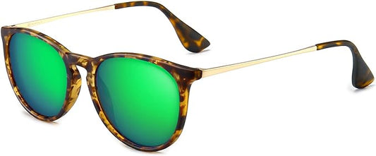 SUNGAIT Premium Vintage Round Sunglasses for Women Men Classic Retro Trendy Style
