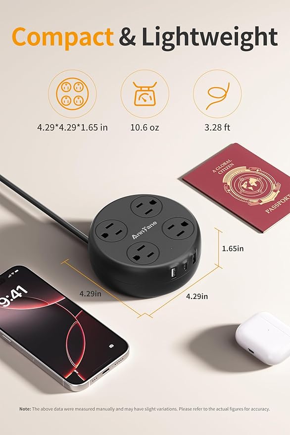 Italy Travel Adapter with USB C, US to Italy Plug Adapter with 4 Outlets 3 USB Ports, Type L Power Adapter for US to Chile Ethiopia Libya Syria Tunisia Uruguay (Black)