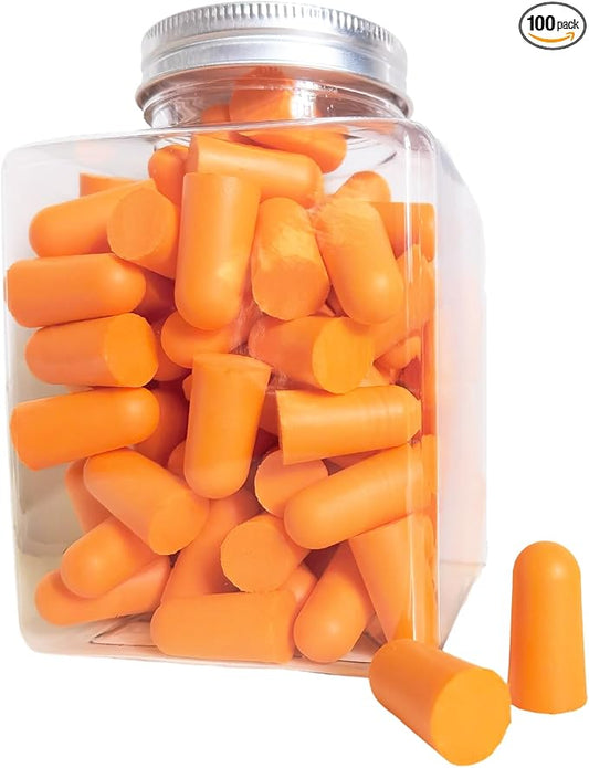 Fan Wu Soft Foam Earplugs 50 Pairs – 32dB Noise Reduction for Sleeping, Travel & Work | Slow Rebound Comfort Fit | Latex-Free Hearing Protection | Orange Color | Standard Size