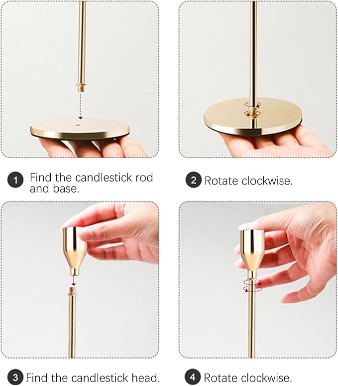 Delicate Light Gold Candlestick Holders of 3 PCS Taper Candle Stick Holders for 3/4" Taper&Led Candle, Elegant Candle Holder for Table Centerpiece/Wedding/Party/Dinning/Anniversary/Decor