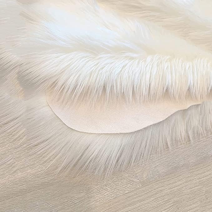 LAMBZY High Pile Super Soft Faux Sheepskin Rug (White, 3'x5')