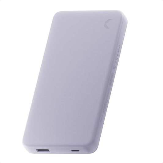 Clemm Portable Charger 10,000mAh Dual Port (USB-A, USB-C) (Lavender)
