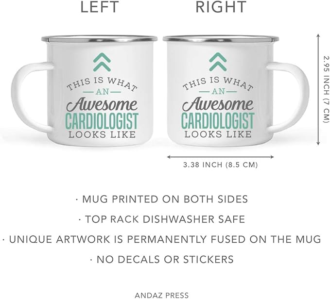 Andaz Press 11oz. Stainless Steel Campfire Coffee Mug Gift, This is What an Awesome Cardiologist Looks Like, 1-Pack, Birthday Gift Ideas Coworker Him Her, Includes Gift Box