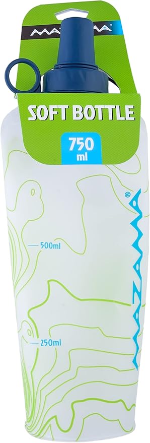 Mazama Aquabend, Collapsible Soft Water Bottle Leakproof Bite Valve Reusable BPA-Free Ultralight Travel Water Bottle Flask for Running, Gym, Camping, Hiking, Travel, Sports. (750ml)