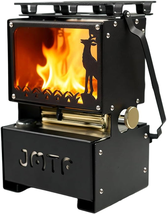 HAIGE Portable Oil Lantern & Stove: Outdoor Camping Fuel Lamp for Lighting, Cooking and Warming | Compact, Black