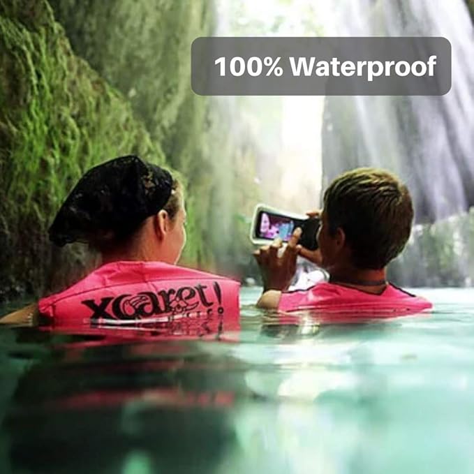 AquaVault 100% Waterproof Floating Smart Phone Case & Money Pouch - Fits All Phones - Made from Premium Heavy Duty PVC for Added Drop Protection - Includes Adjustable Neck Strap. White