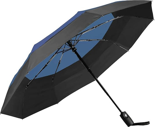 WOLNOS Umbrella Windproof Travel for Rain - Easy Auto Open Close, Durable & Compact Umbrellas, Waterproof Canopy - Backpack, Purse, Portable Umbrella for Travel
