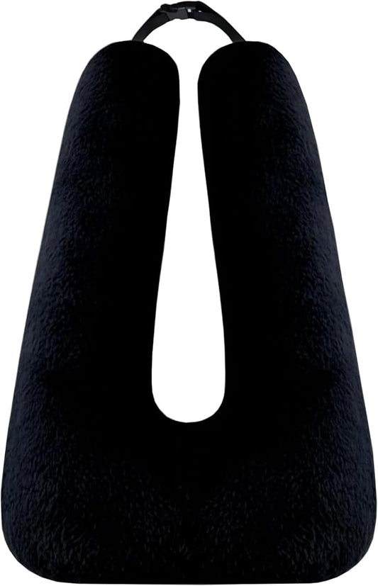 Kids Travel Pillow Car Pillow, Travel Pillow with Lining, Neck and Head Support Cushion for Kids and Adults, Perfect for Long Distance Travel, Airplanes, and Road Trips (Black)