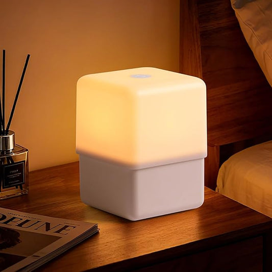JJ&RY Bedside Touch Night Light for Kids/Adults/Baby Nursery, Funny Lift Design Nightlight for Gift, 2600K/Soft Warm Yellow/Sleep Aid/Dimmable, Cordless Night Lamp for Nightstand/Bedroom/Kids Room