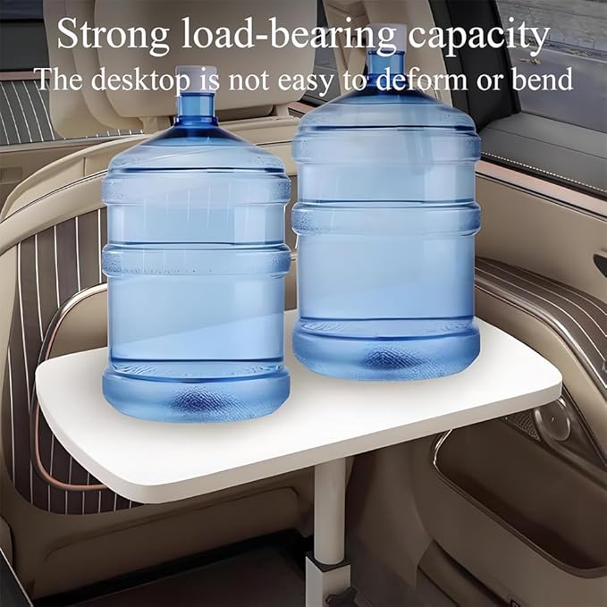 Portable Car Seat Tray Table, Multi-Functional Foldable Car Desk, RV Folding Table, Desk Computer Workstation for Motorhome, Car Computer Desk for Working, Eating (White, 18.9" Lx9.4 W/48x24cm)