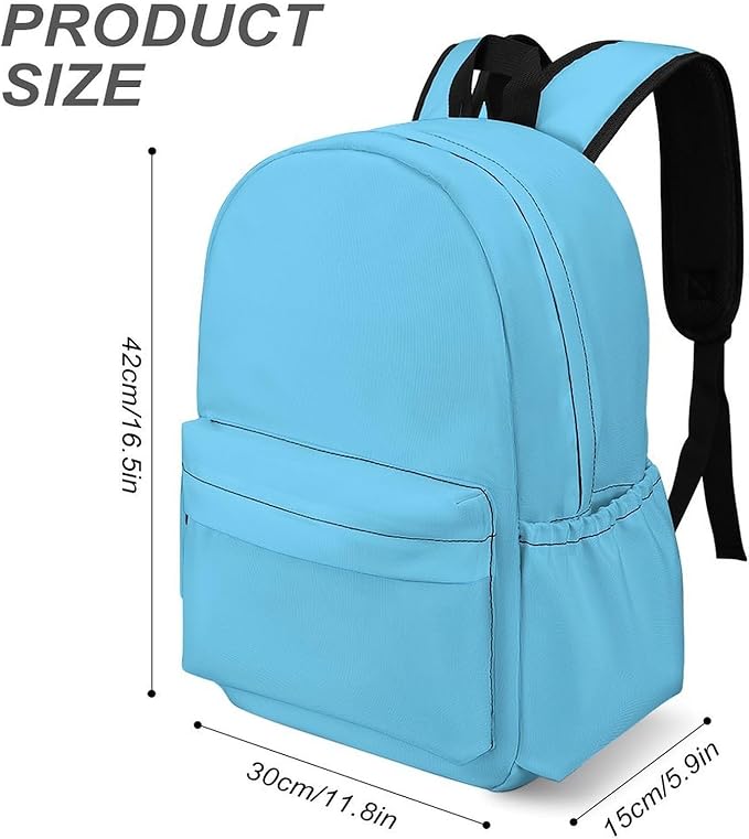 Sky Blue Backpack Adult Travel Daybag for Women Men College Backpack for Vacation Hiking Camping Bag