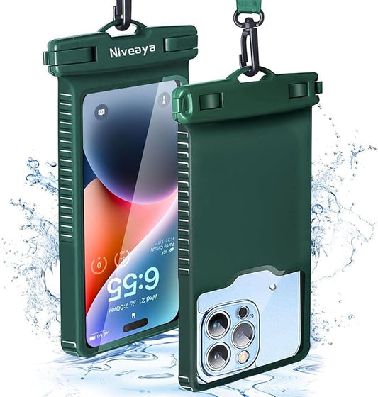 Niveaya Waterproof Phone Pouch, Waterproof Phone Case Compatible for iPhone 15 14 13 12 Pro Max Up to 7", IPX8 Cellphone Kayak Accessories, Travel Essentials 1Pack