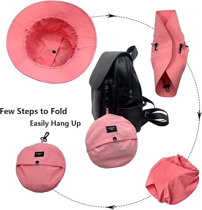 woogwin Waterproof Bucket Rain Hat with Chin Strap Quick Dry Packable Boonie Sun Hat Safari Hat UV Protection