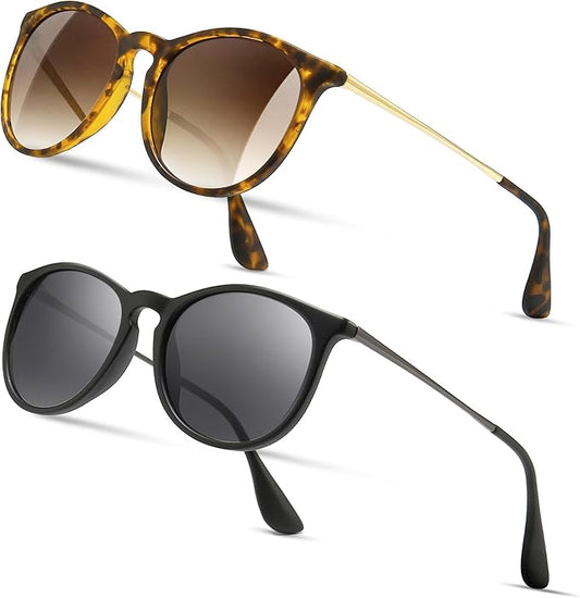 SUNGAIT Premium Vintage Round Sunglasses for Women Men Classic Retro Trendy Style