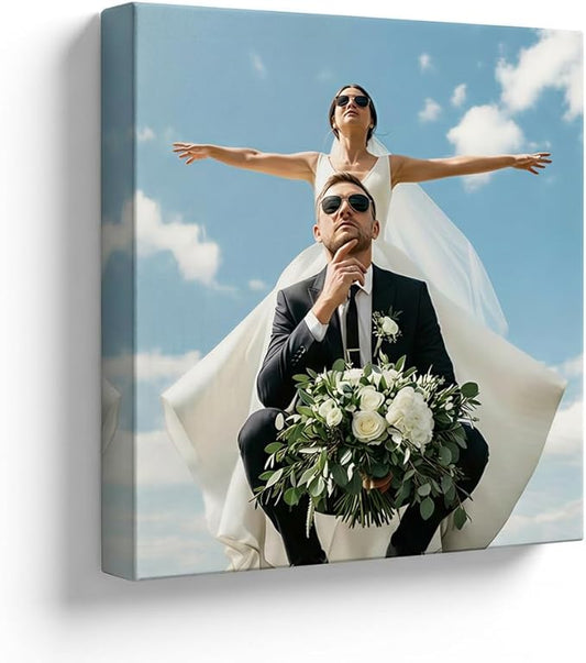 Custom Canvas Prints with Your Photos, Frameless Wall Art Canvas, Personalized Photo Print for Home Decor, Family & Pet Pictures, Gifts for Birthday & Anniversary, Made in USA (36"L x 24"W)