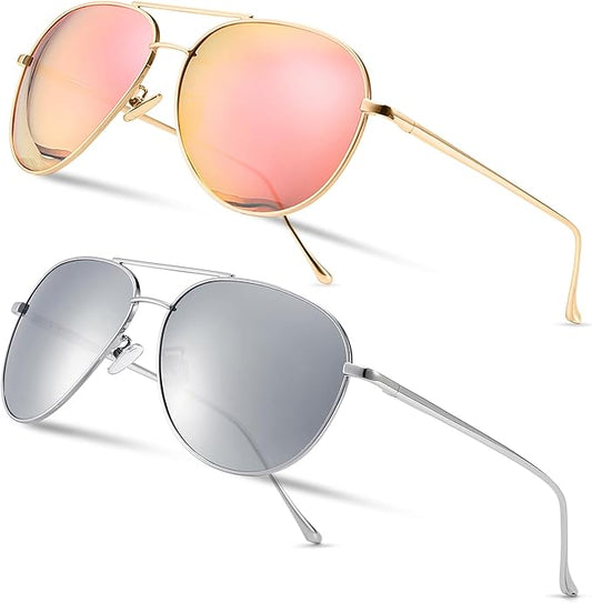SUNGAIT Women's Lightweight Oversized Aviator Sunglasses - Classic Style Polarized Lens