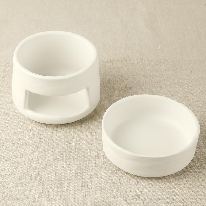 Ceramic Essential Oil Burner Tealight Candle Holder Decorative Aroma Diffuser Separable White