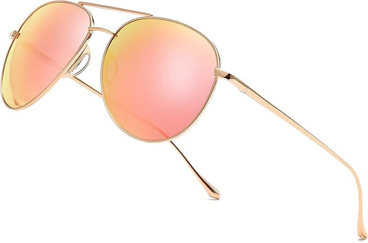 SUNGAIT Women's Lightweight Oversized Aviator Sunglasses - Classic Style Polarized Lens
