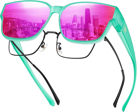 DUCO Fit Over Sunglasses for Men Women Wear Over Glasses Retro Wrap Around Polarized Sun Glasses UV400 Protection DC8981