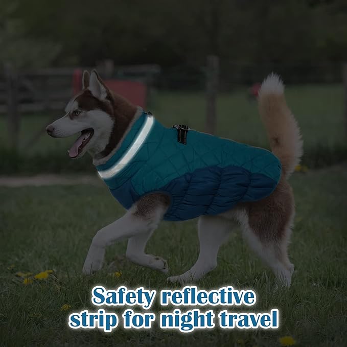OUOBOB Dog Jackets for Medium Dogs,Medium Dog Coat,Warm Pet Winter Coat Zip Up Back,Waterproof Dogs Jacket with D-Ring,Pet Cold Weather Coats with Fleece Lined, Snowsuit Pug Boston Terrier,M