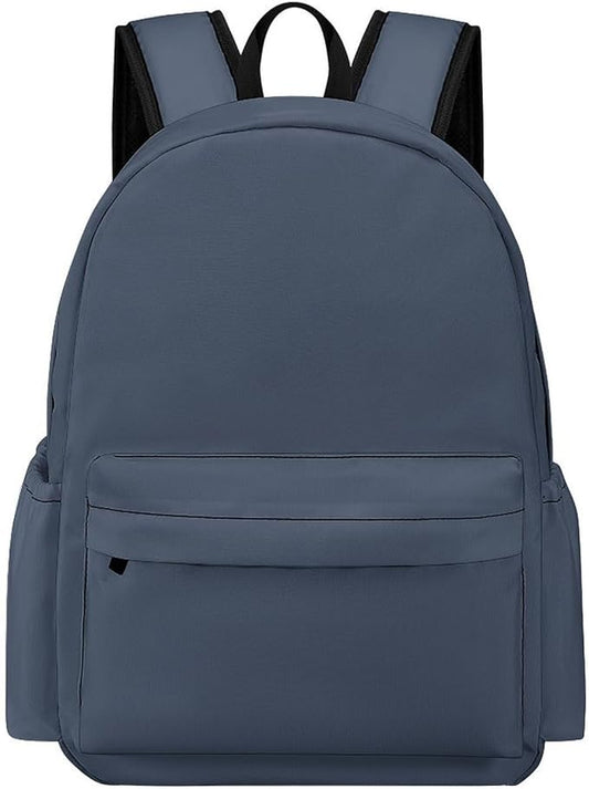 Premium Grey Blue Backpack Adult Travel Daybag for Women Men College Backpack for Vacation Hiking Camping Bag
