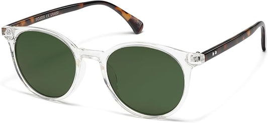 SOJOS Small Round Classic Polarized Sunglasses for Women Men Vintage Style UV400 Lens MAY SJ2113