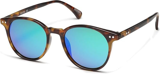 SOJOS Small Round Classic Polarized Sunglasses for Women Men Vintage Style UV400 Lens MAY SJ2113