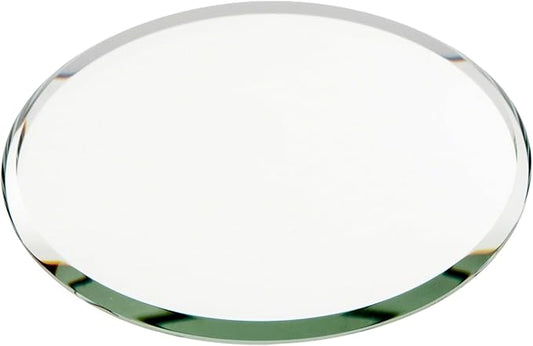 Plymor 3" Round, 3mm Thick Beveled Glass Mirror Circle, Pack of 2